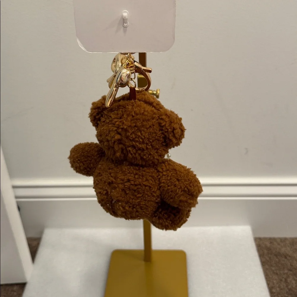 Natasha Brown Teddy Bear Bag Charm key chain NWT - Picture 3 of 3